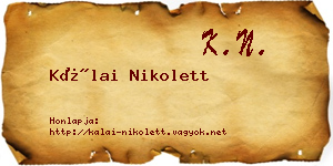 Kálai Nikolett névjegykártya